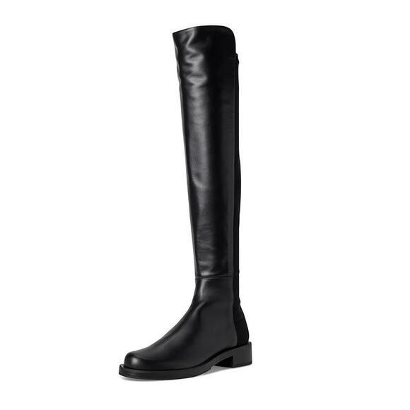 Stuart Weitzman Womens 5050 Bold Over The Knee Boots US 9.5 M Black Leather GUC - Picture 1 of 14